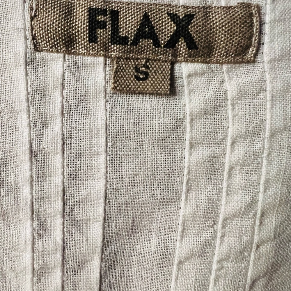 Flax White Linen Button Down Shirt Size Small - Picture 11 of 12